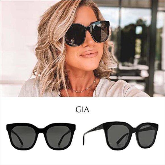 Oversized Square Sunglasses with Premium Hand Cut Acetate Frame main image 4